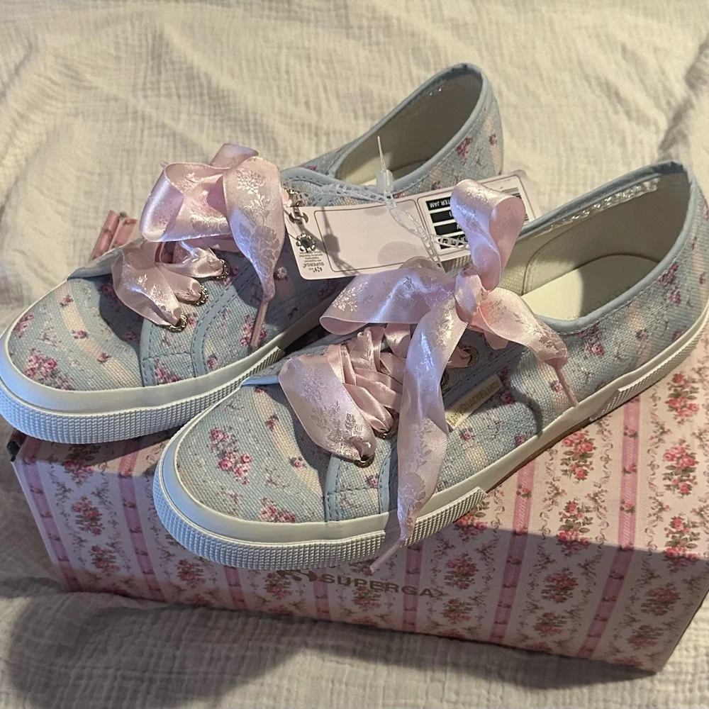 Superga x LoveShackFancy 2750 ‘Cool Winter Jam’ Floral Sneakers - Picture 5 of 15